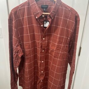 Mens Club Monaco Plaid Flannel Chemise Windowpane Button Shirt Size XXL New